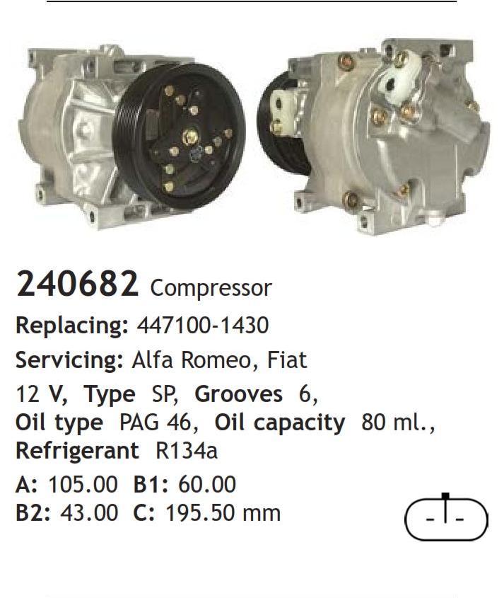 	240682 Compressor  Alfa Romeo Fiat 	